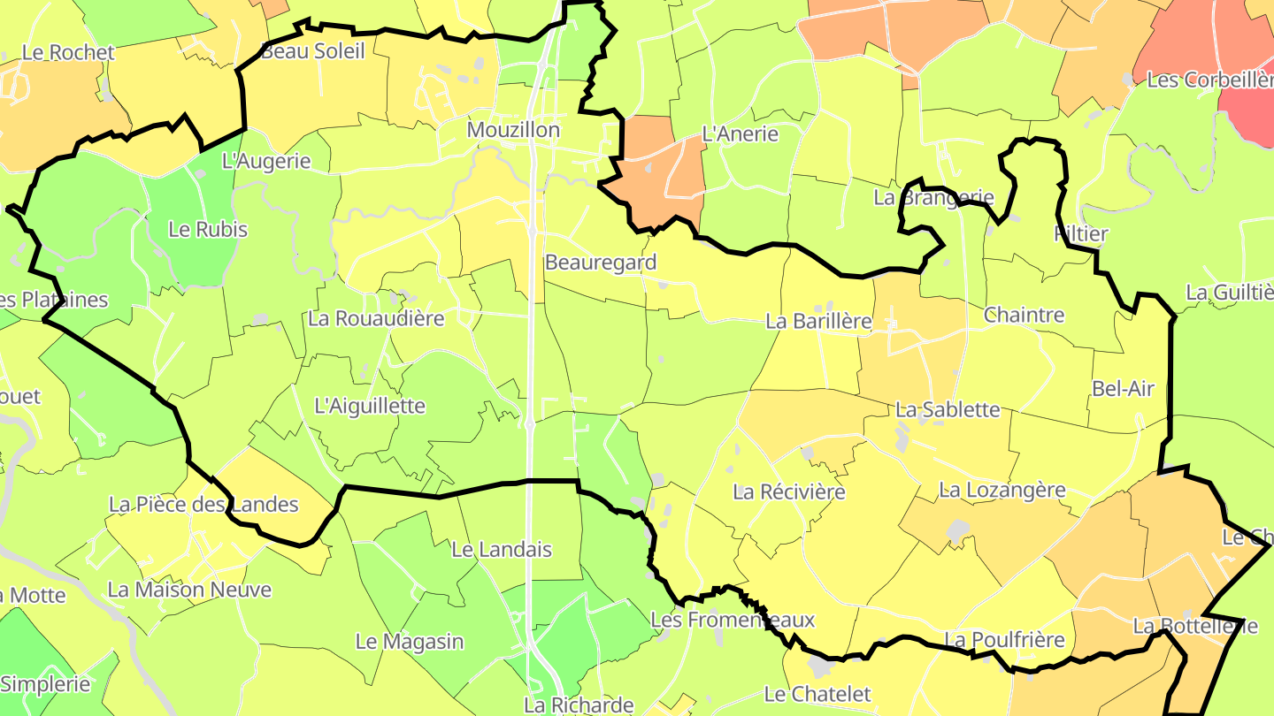 Carte des prix de l'immobilier Mouzillon