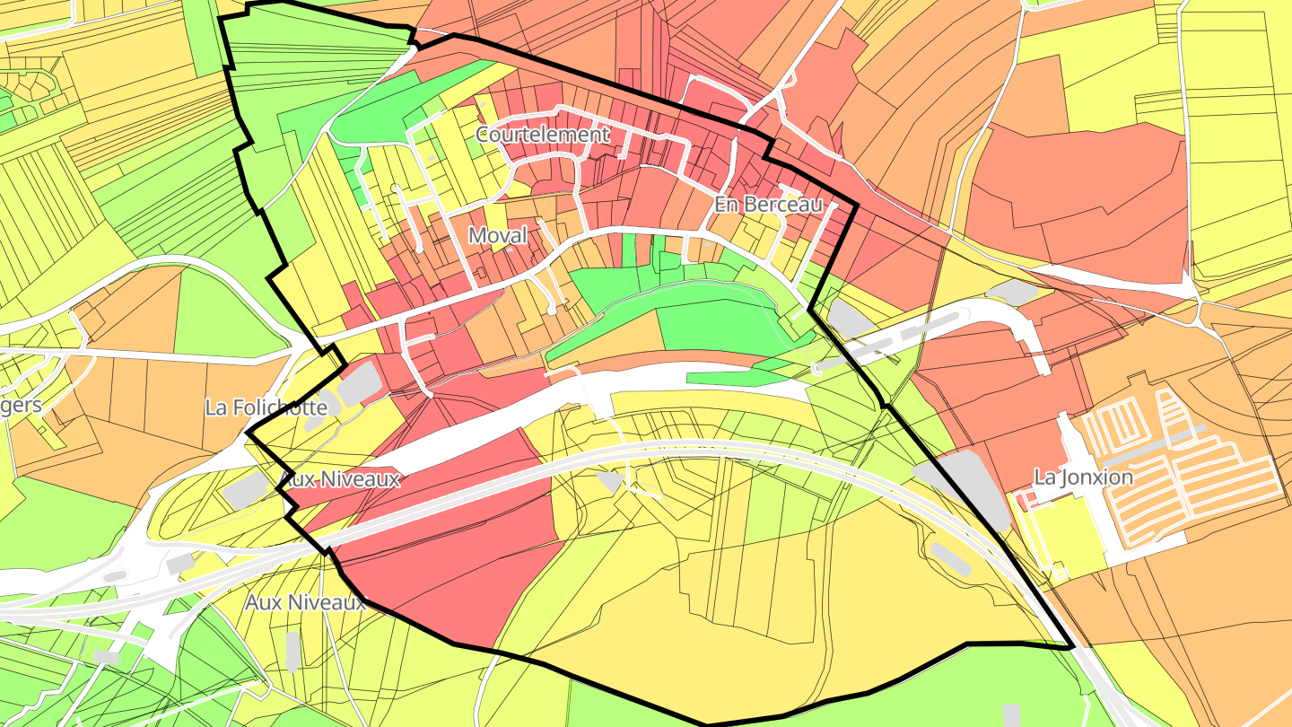 Carte des prix de l'immobilier Moval