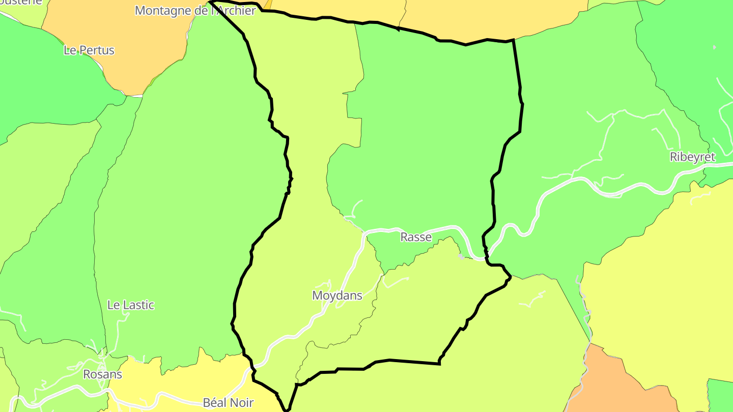Carte des prix de l'immobilier Moydans