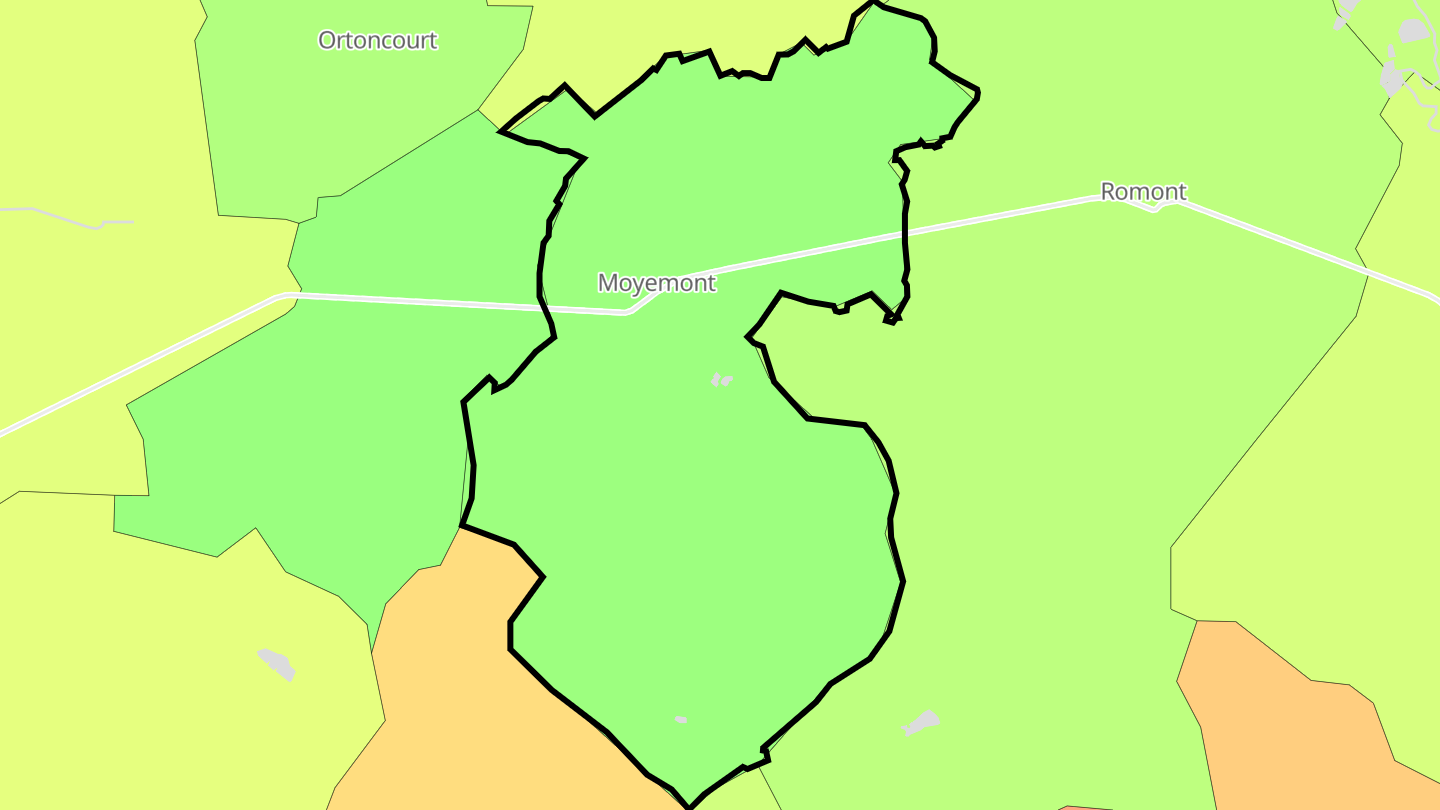 Carte des prix de l'immobilier Moyemont