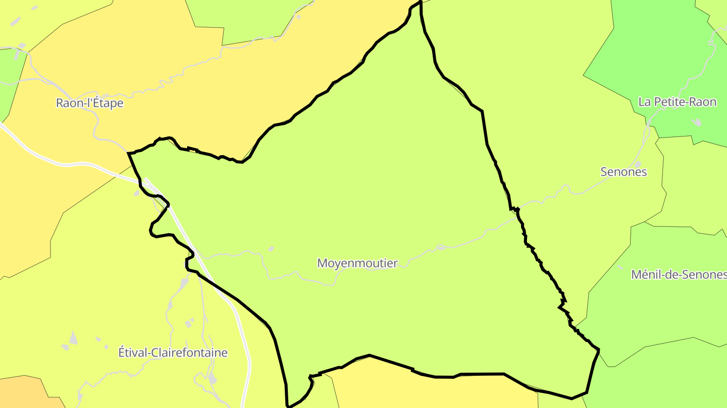 Carte des prix de l'immobilier Moyenmoutier