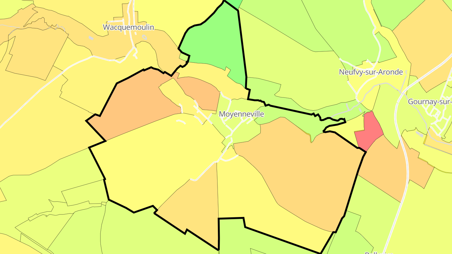 Carte des prix de l'immobilier Moyenneville