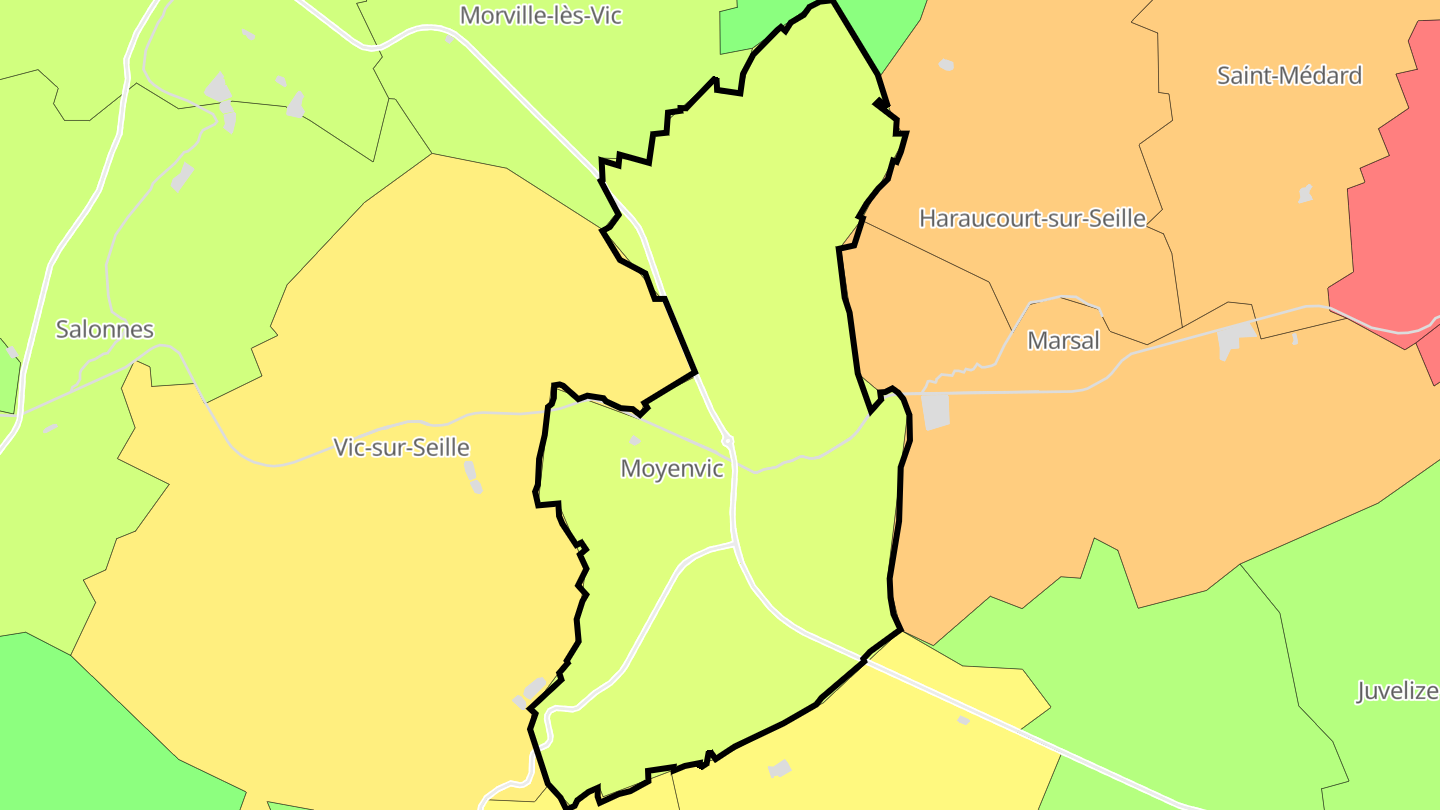 Carte des prix de l'immobilier Moyenvic