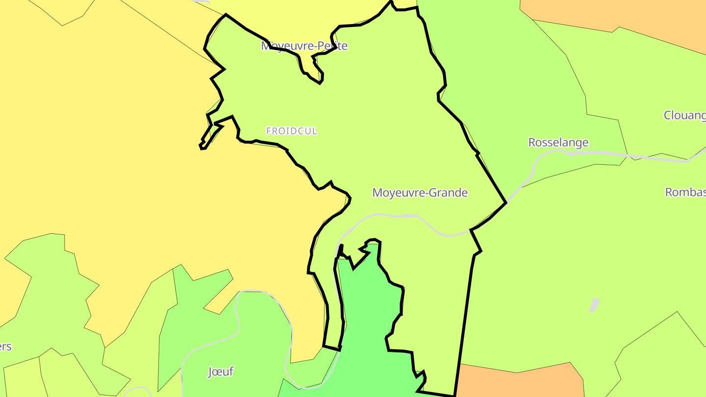 Carte des prix de l'immobilier Moyeuvre-Grande