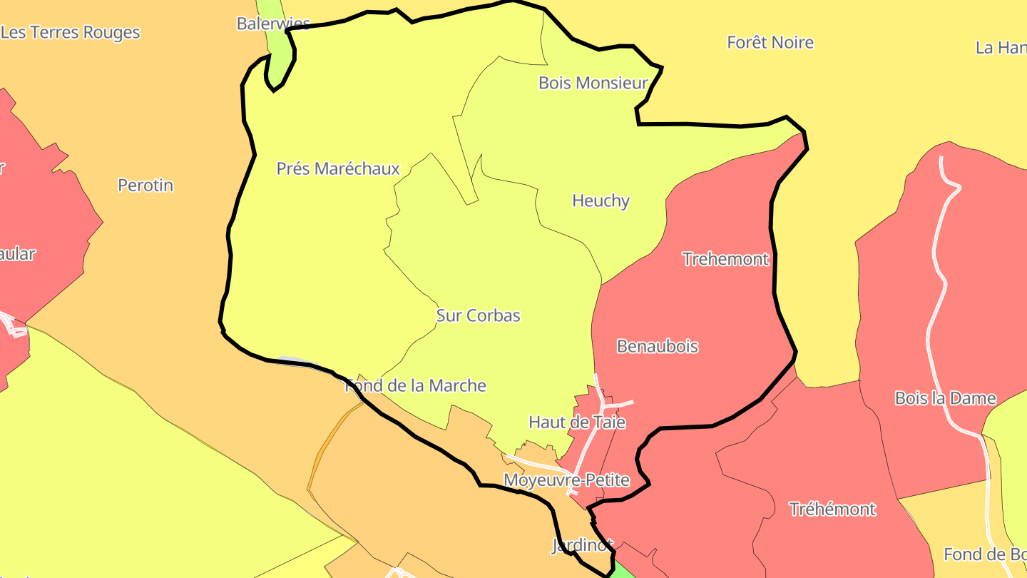 Carte des prix de l'immobilier Moyeuvre-Petite