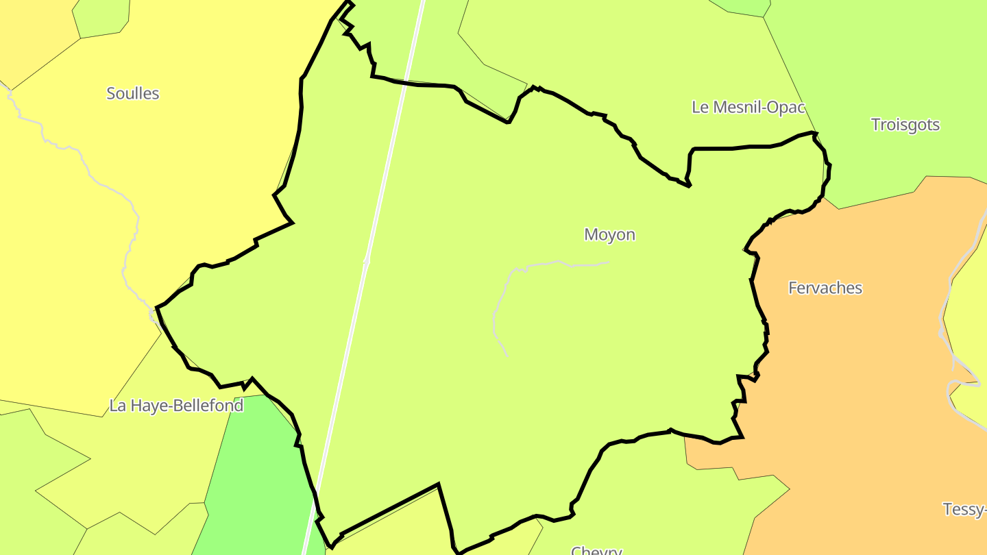 Carte des prix de l'immobilier Moyon