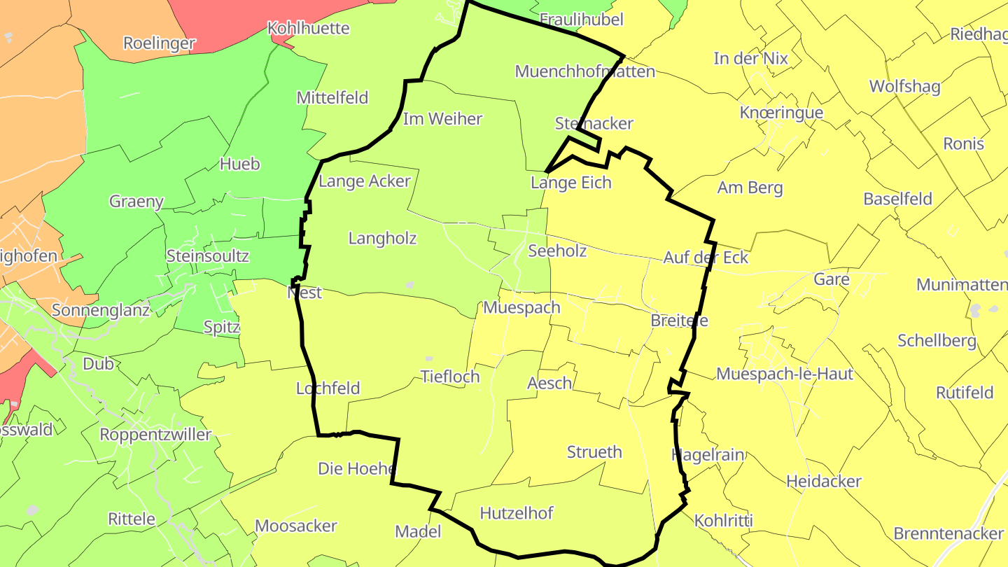 Carte des prix de l'immobilier Muespach