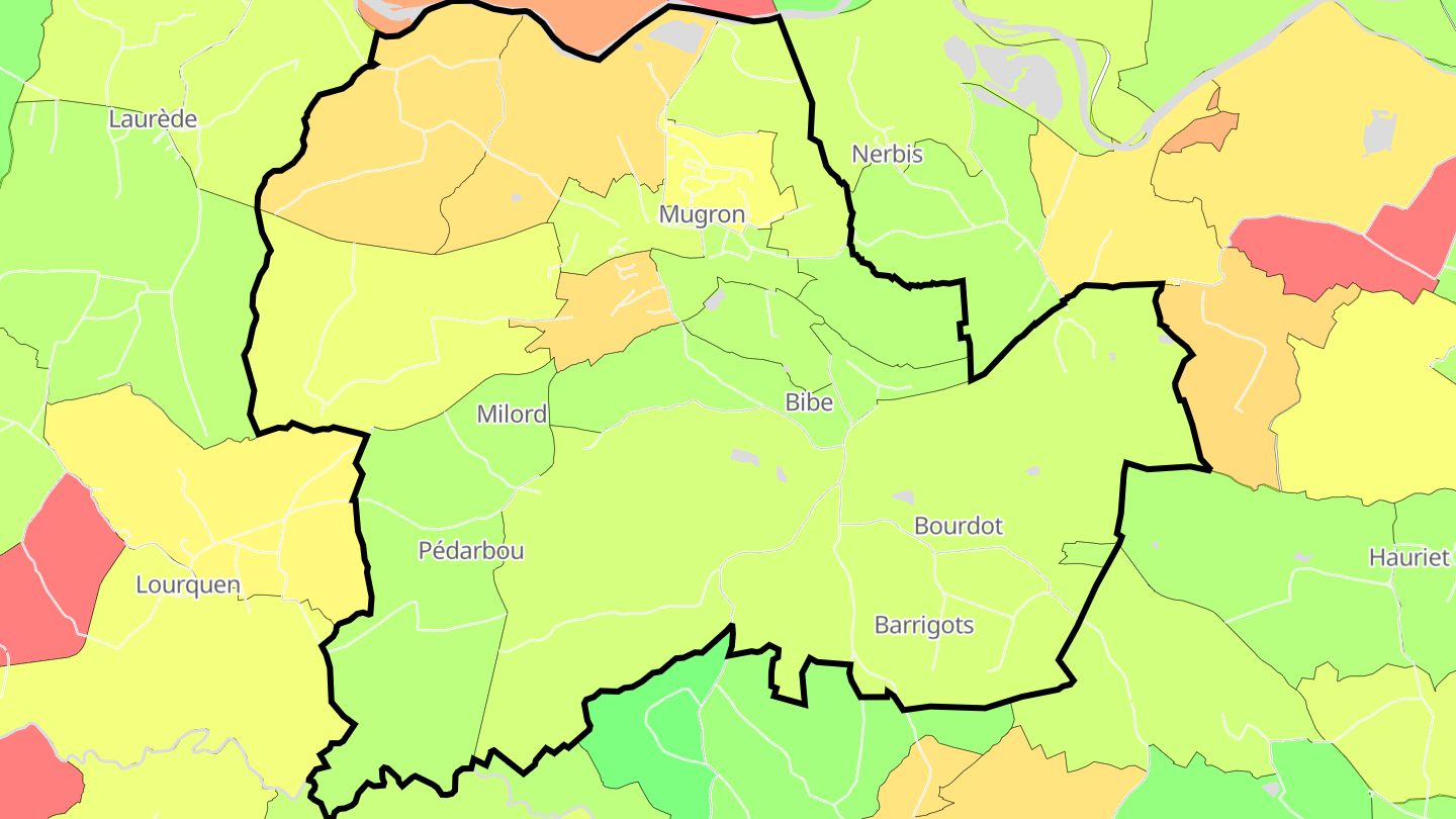 Carte des prix de l'immobilier Mugron