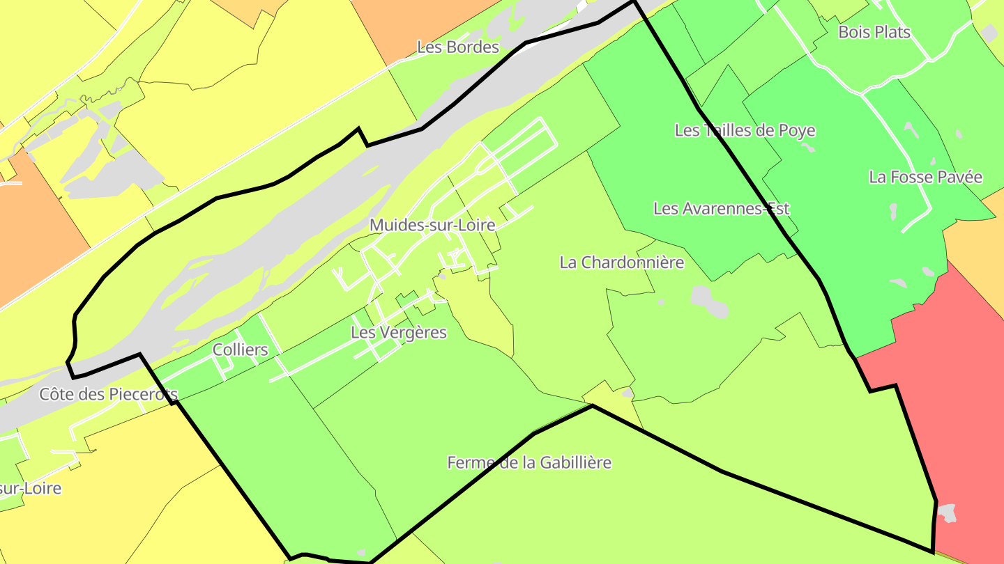 Carte des prix de l'immobilier Muides-sur-Loire