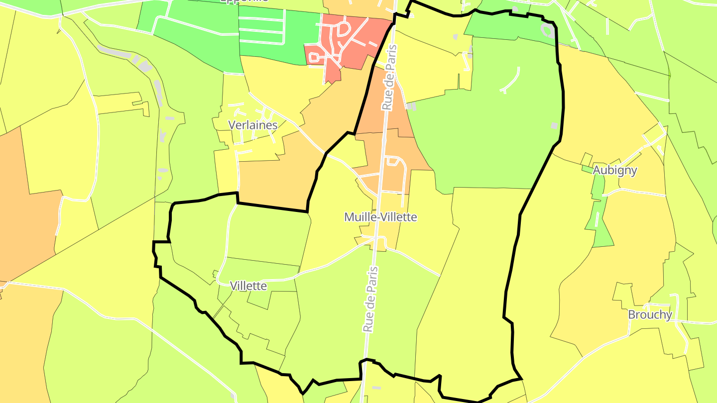 Carte des prix de l'immobilier Muille-Villette