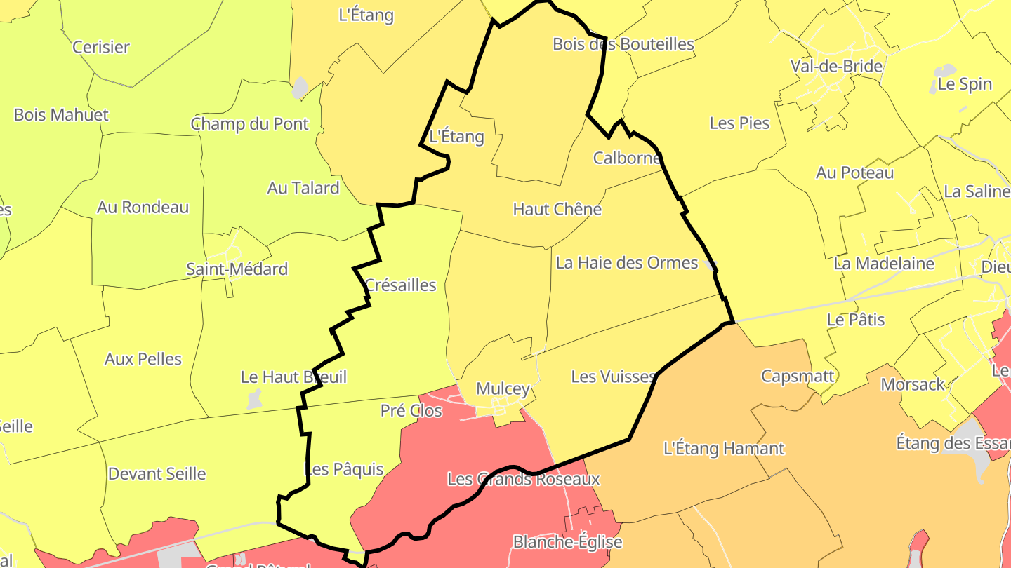 Carte des prix de l'immobilier Mulcey