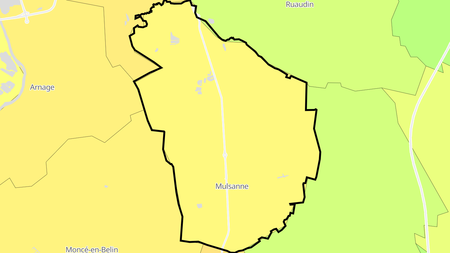Carte des prix de l'immobilier Mulsanne