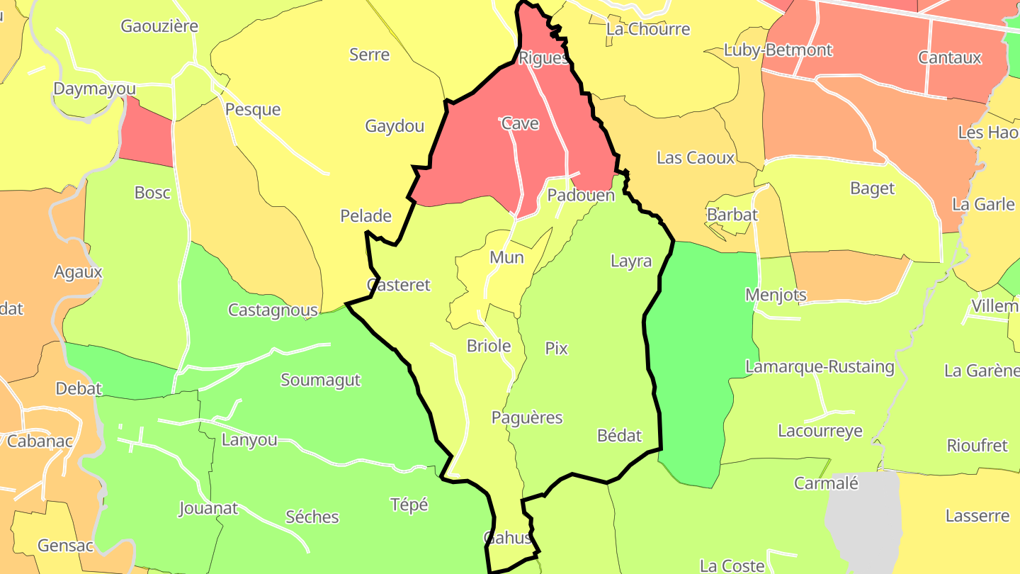 Carte des prix de l'immobilier Mun