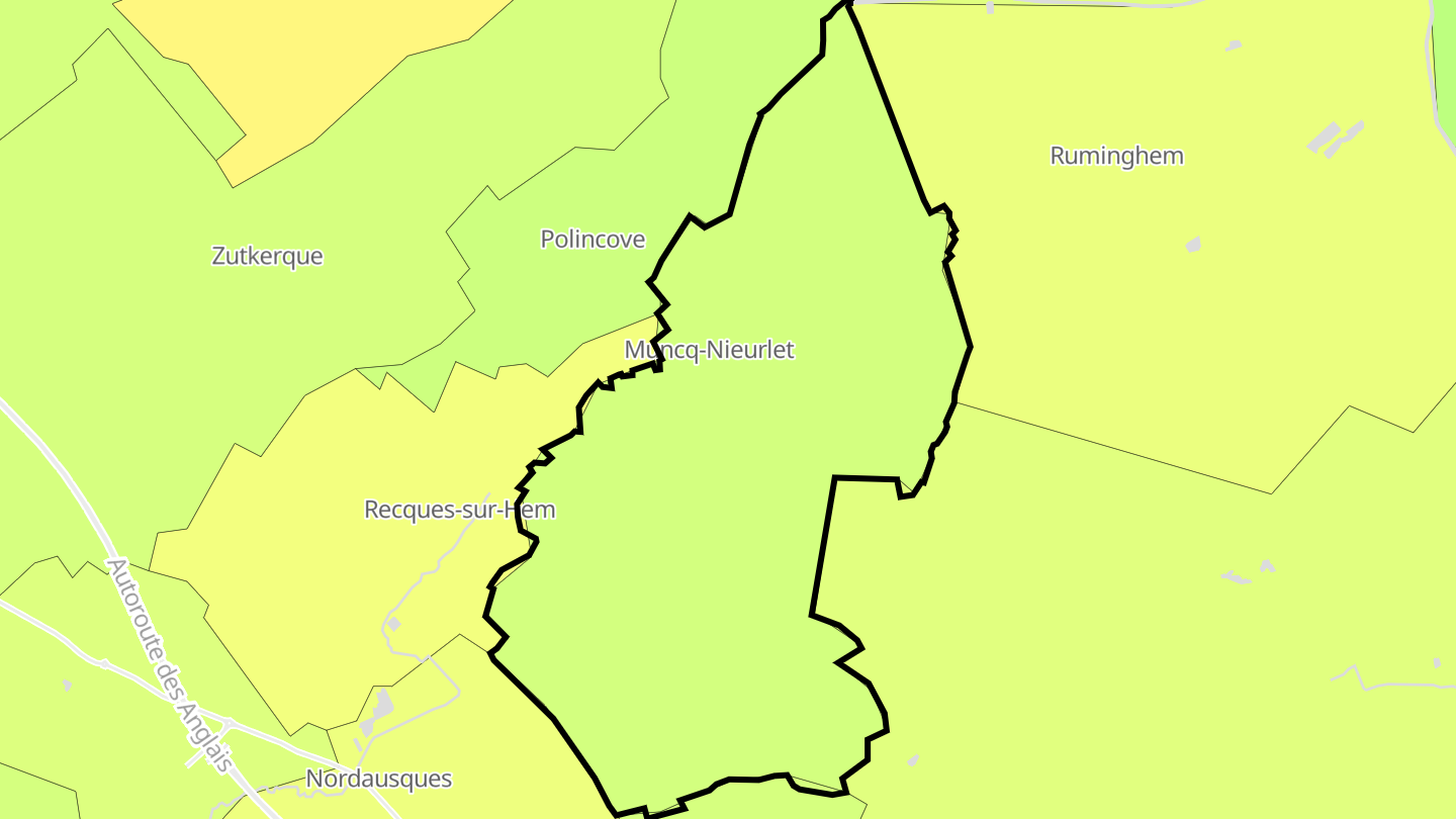 Carte des prix de l'immobilier Muncq-Nieurlet