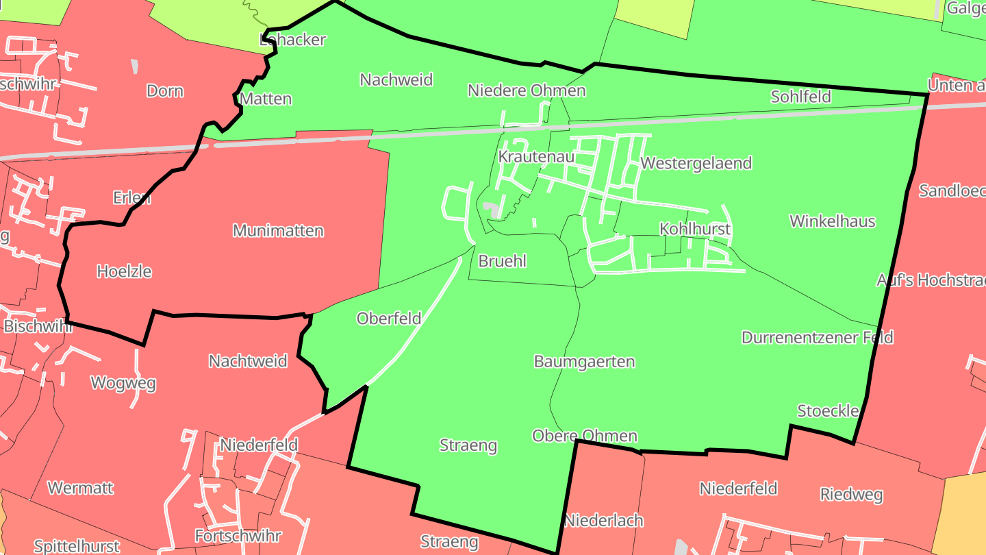 Carte des prix de l'immobilier Muntzenheim