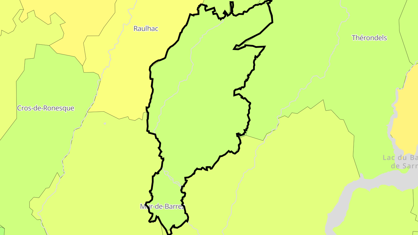 Carte des prix de l'immobilier Mur-de-Barrez