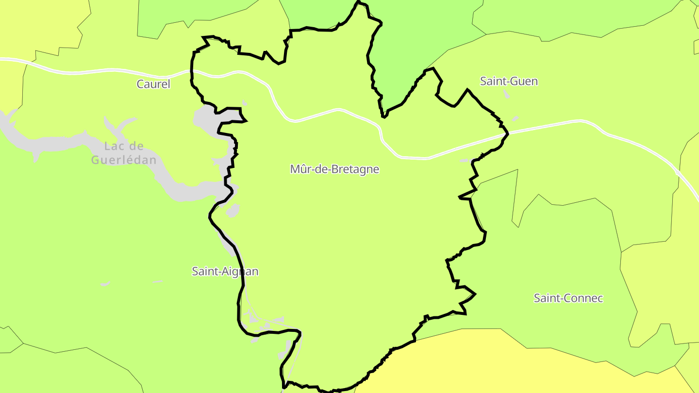 Carte des prix de l'immobilier Mûr-de-Bretagne