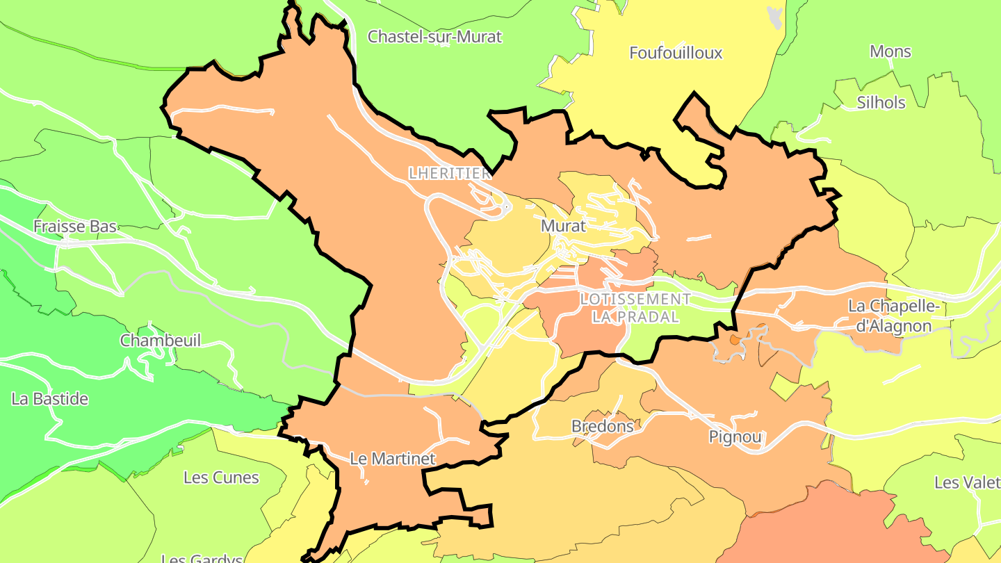 Carte des prix de l'immobilier Murat