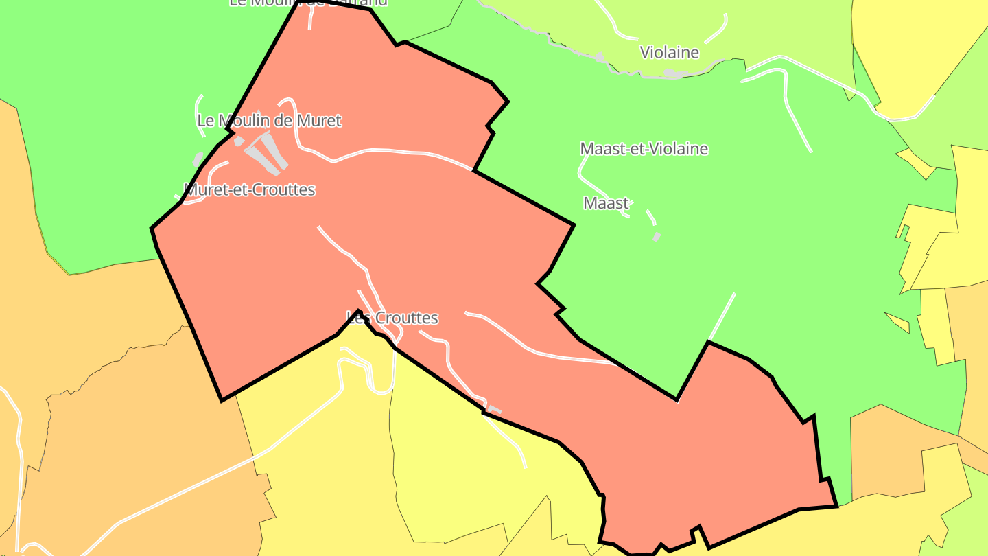Carte des prix de l'immobilier Muret-et-Crouttes