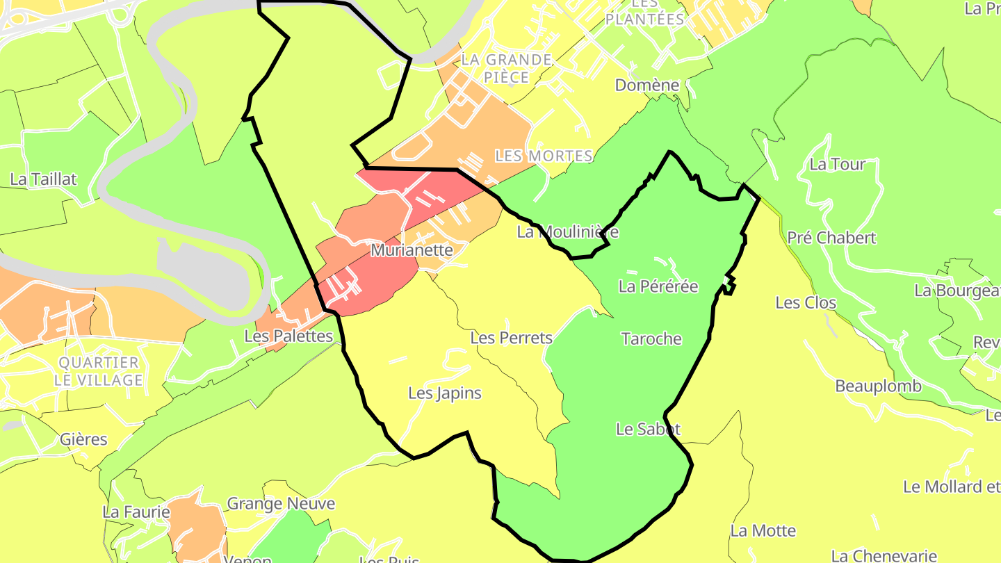 Carte des prix de l'immobilier Murianette
