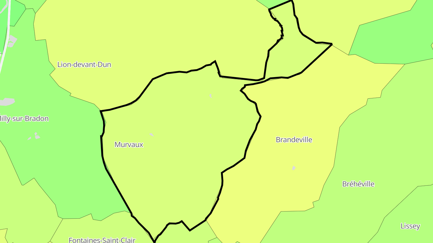 Carte des prix de l'immobilier Murvaux