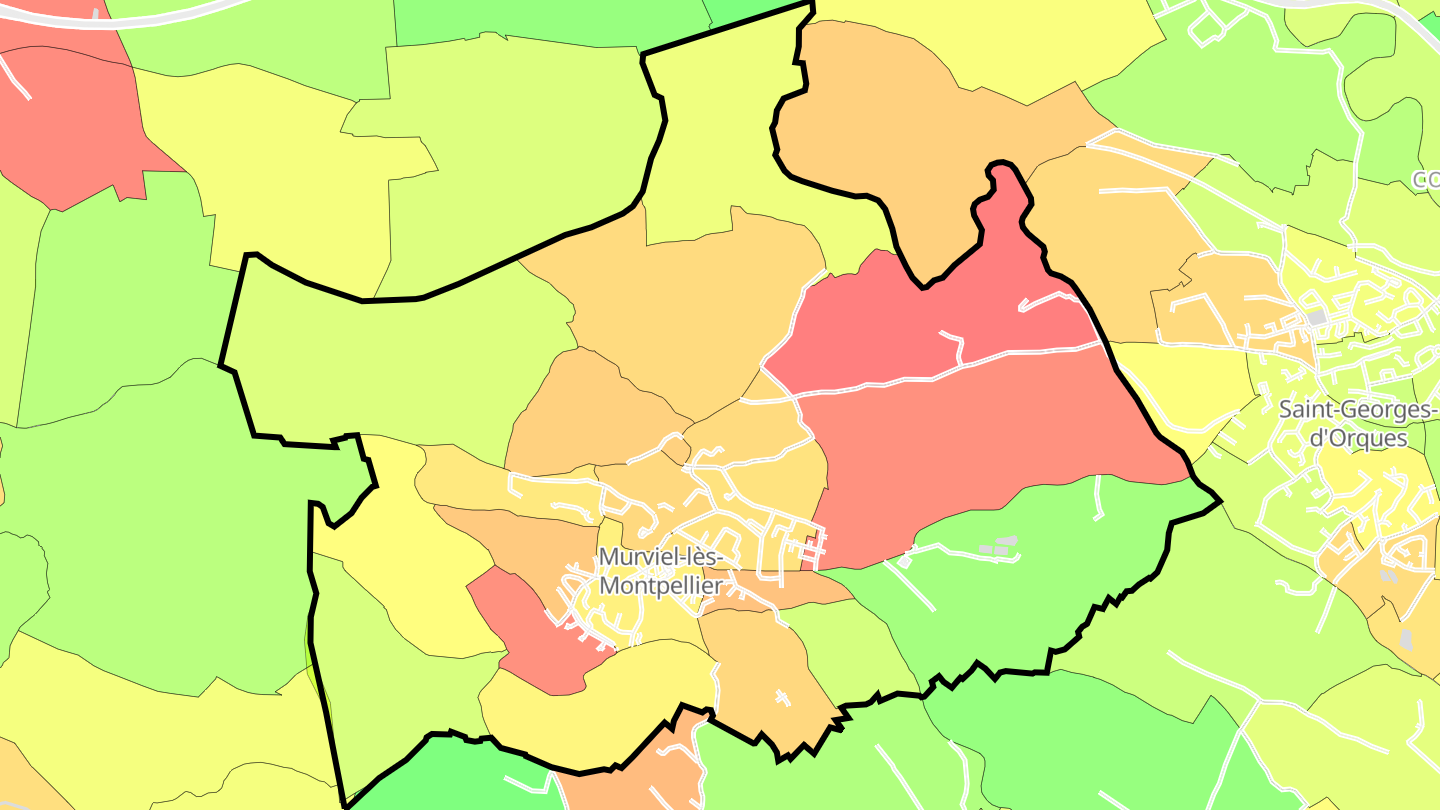 Carte des prix de l'immobilier Murviel-lès-Montpellier