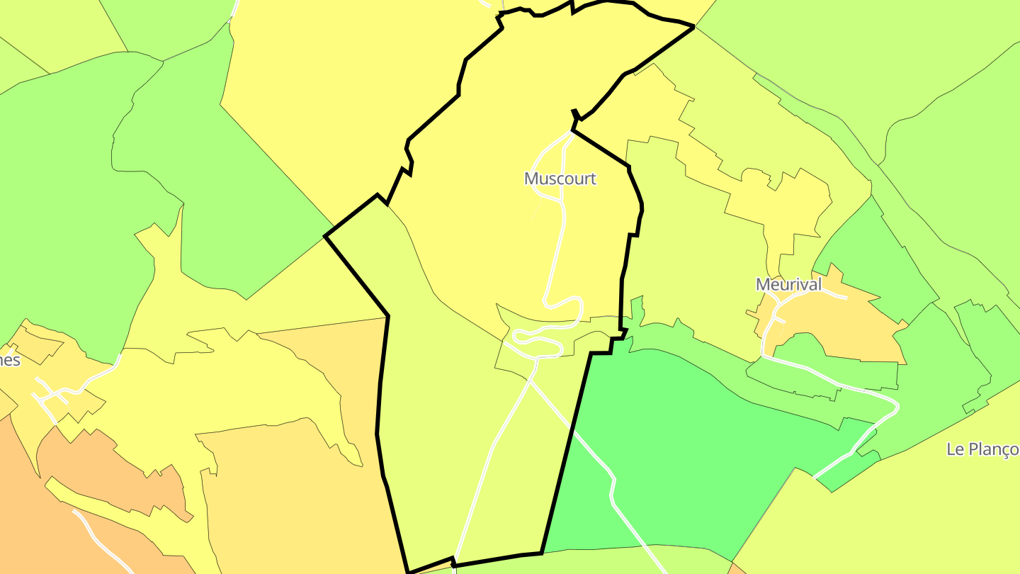Carte des prix de l'immobilier Muscourt