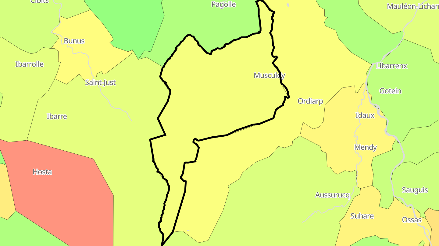Carte des prix de l'immobilier Musculdy