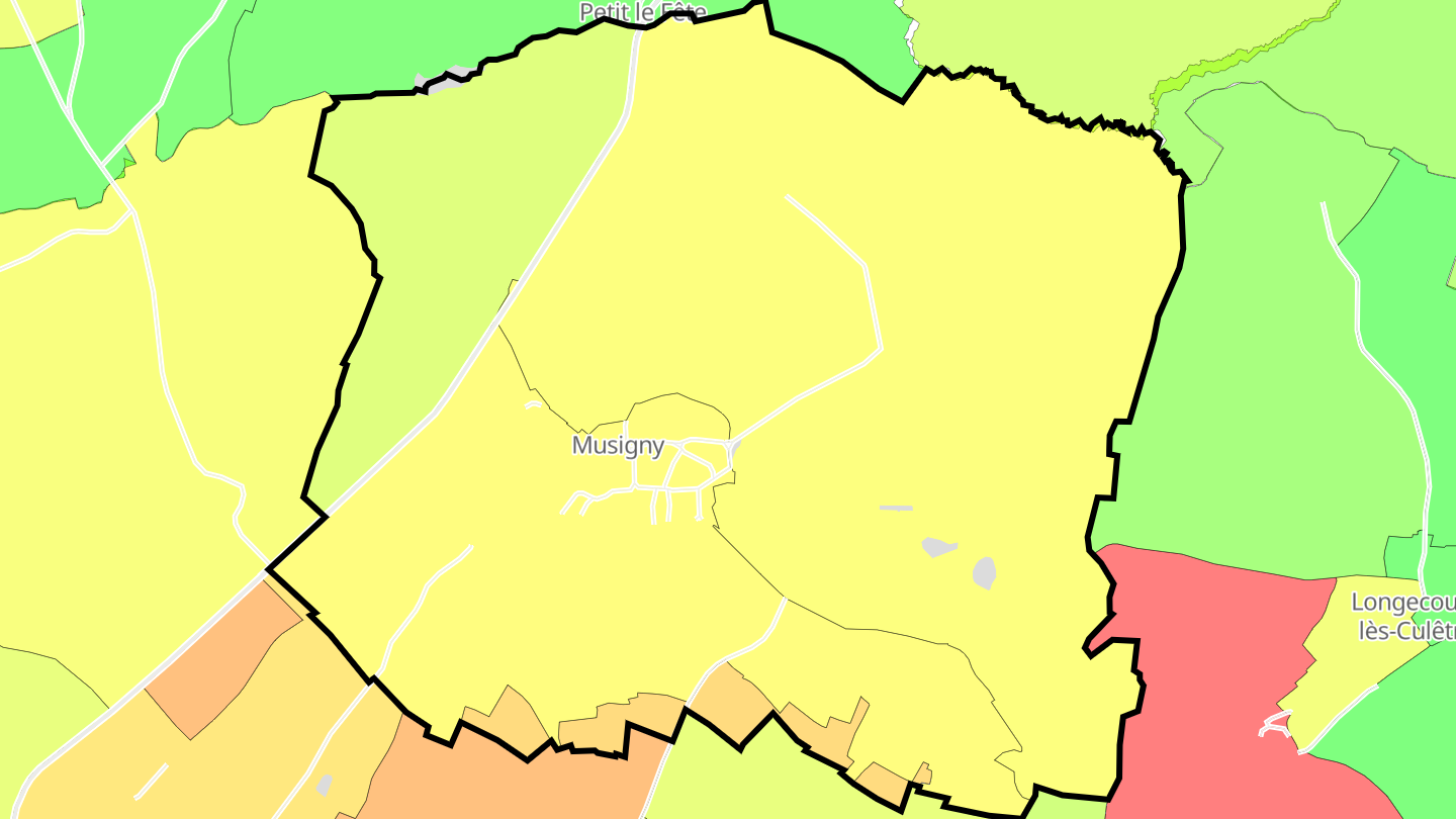Carte des prix de l'immobilier Musigny