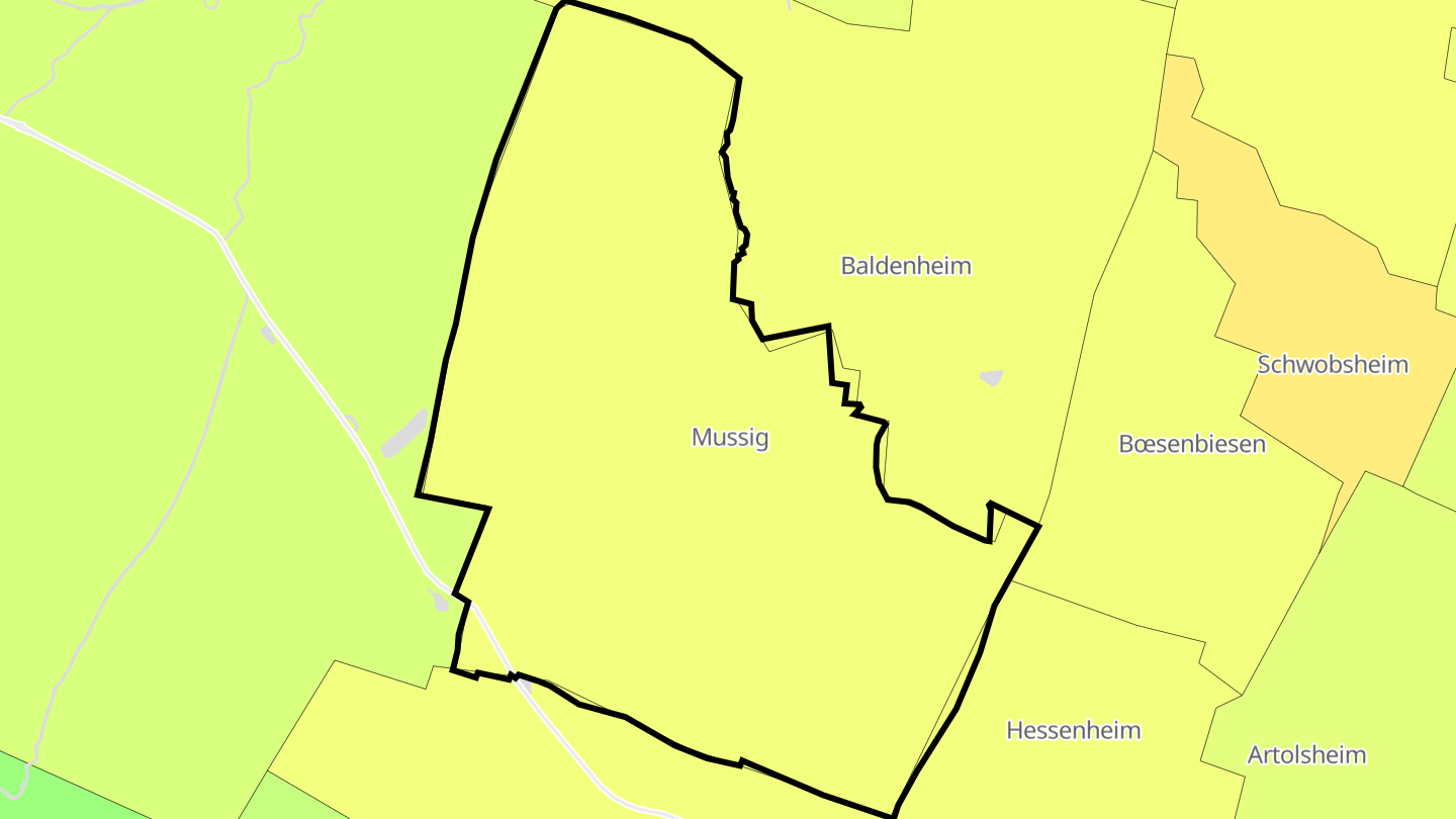 Carte des prix de l'immobilier Mussig