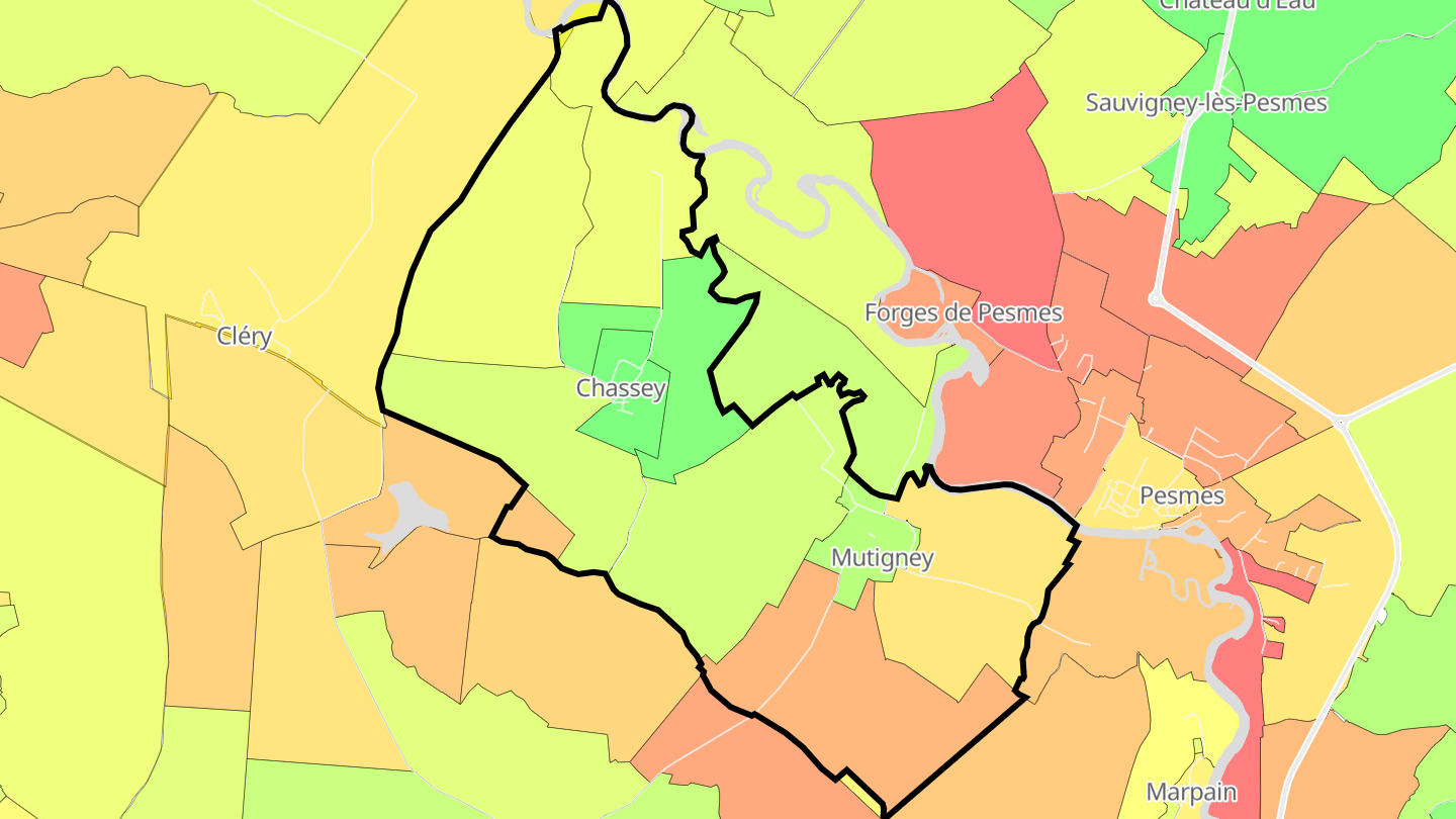 Carte des prix de l'immobilier Mutigney