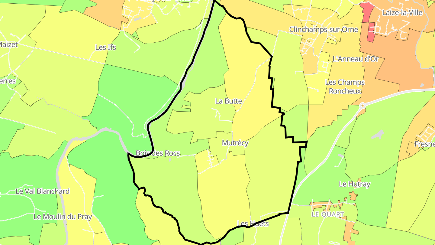 Carte des prix de l'immobilier Mutrécy