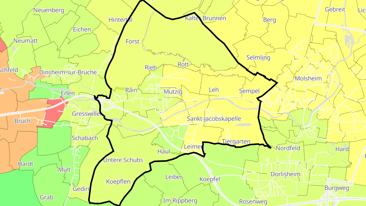 Carte des prix de l'immobilier Mutzig