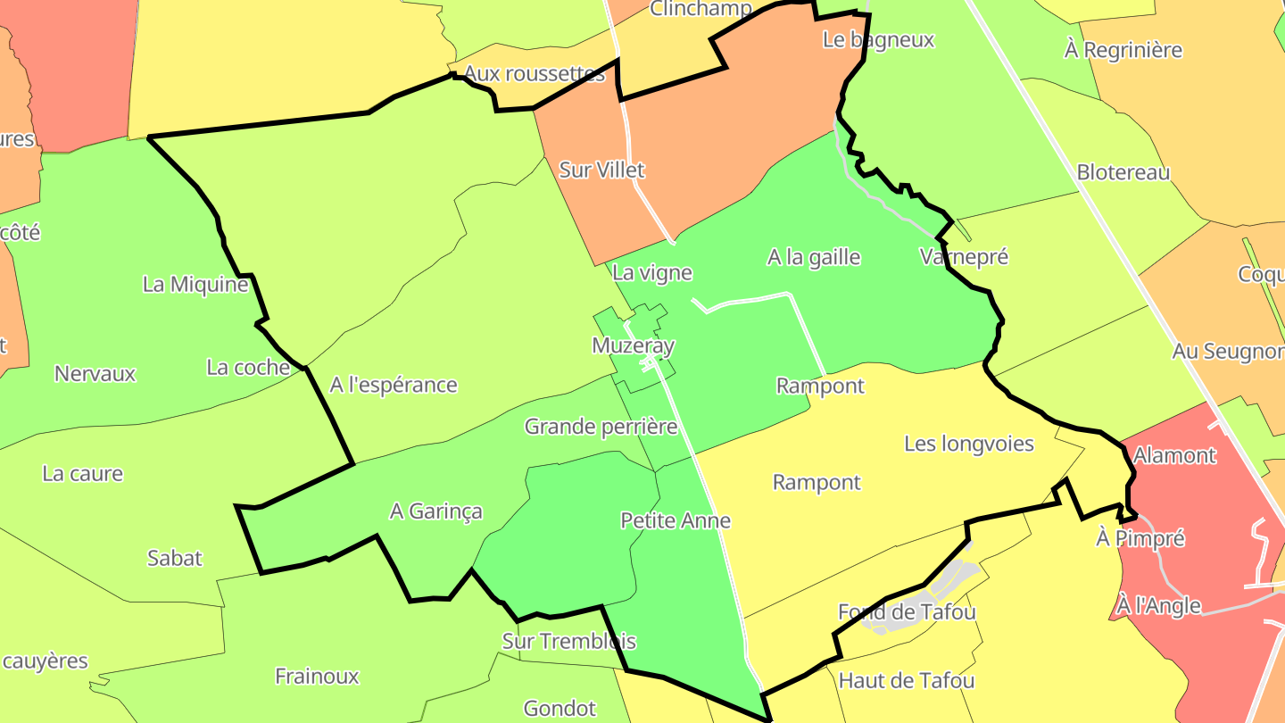 Carte des prix de l'immobilier Muzeray