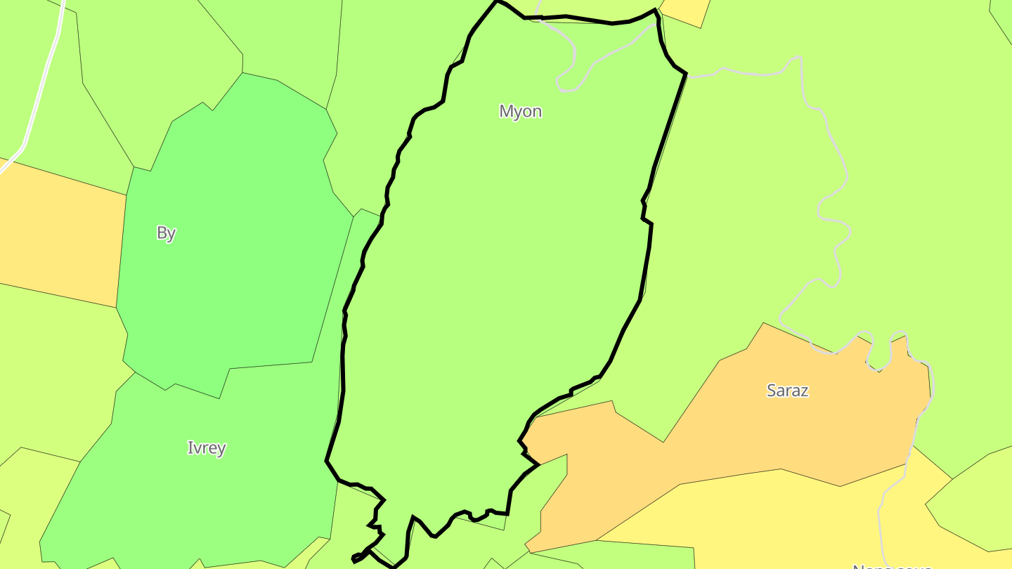 Carte des prix de l'immobilier Myon