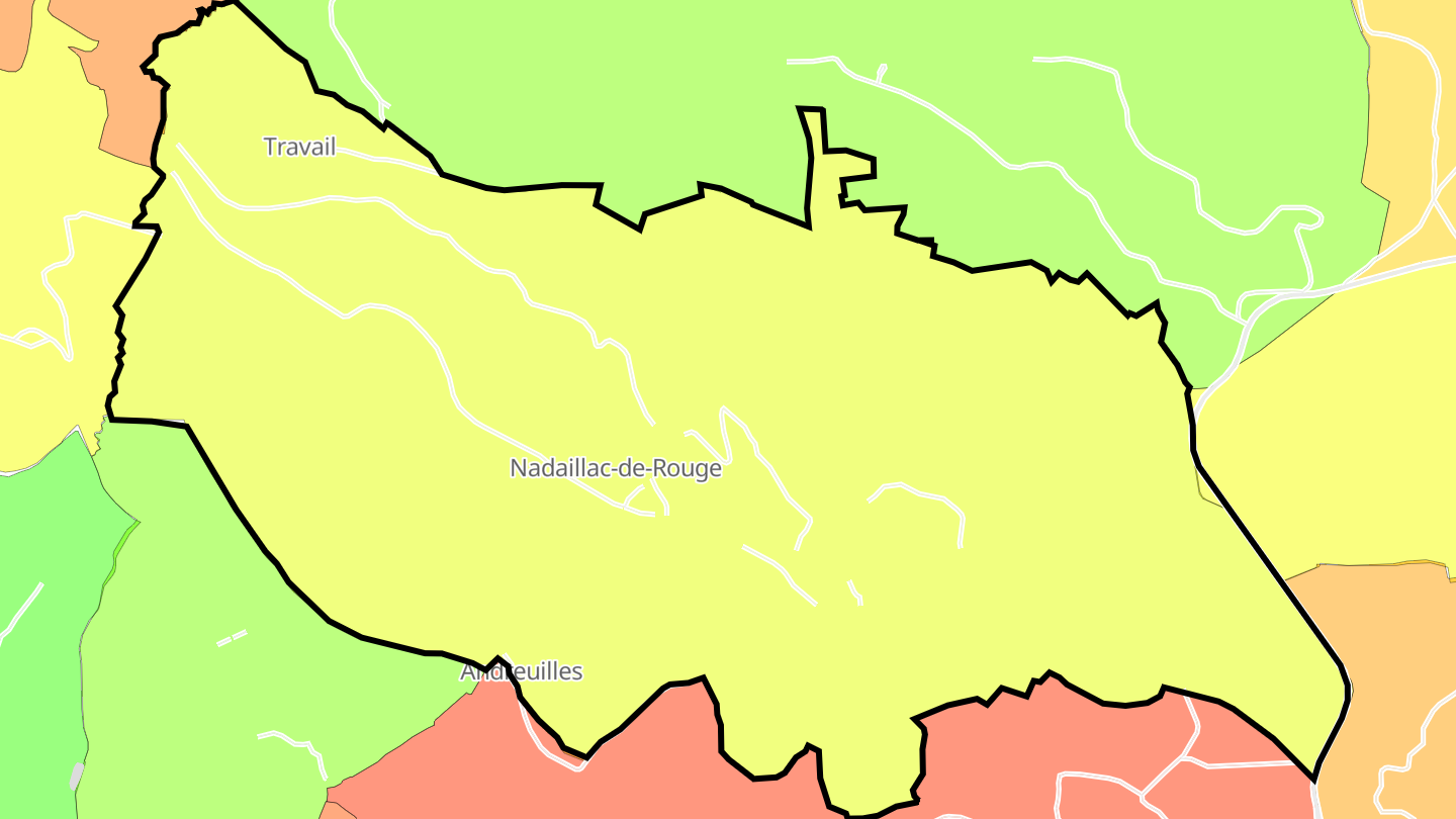 Carte des prix de l'immobilier Nadaillac-de-Rouge