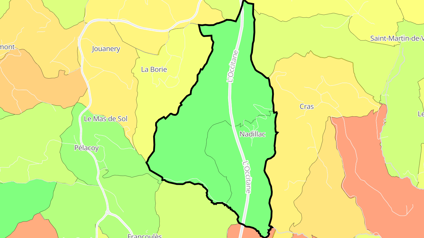 Carte des prix de l'immobilier Nadillac