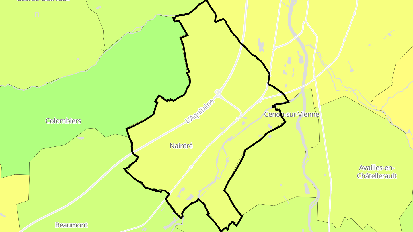 Carte des prix de l'immobilier Naintré