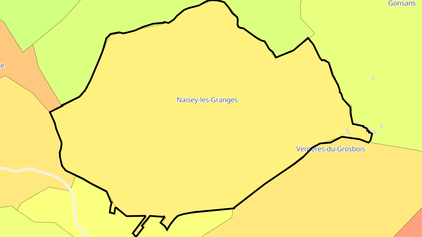 Carte des prix de l'immobilier Naisey-les-Granges