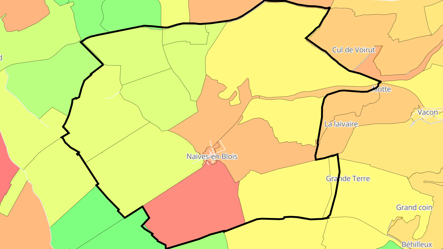 Carte des prix de l'immobilier Naives-en-Blois