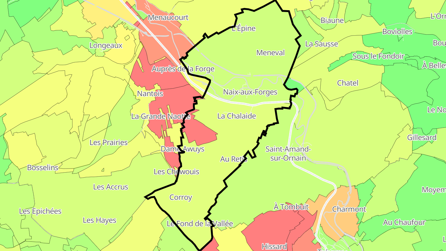 Carte des prix de l'immobilier Naix-aux-Forges