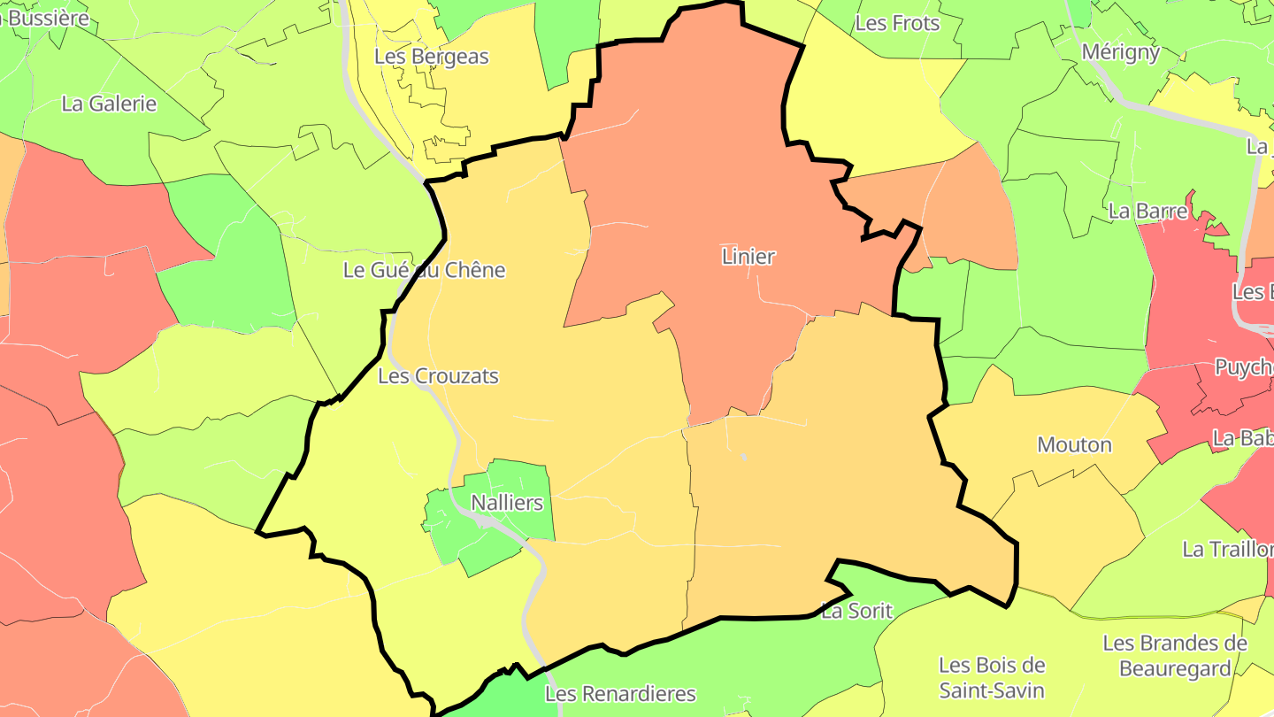Carte des prix de l'immobilier Nalliers