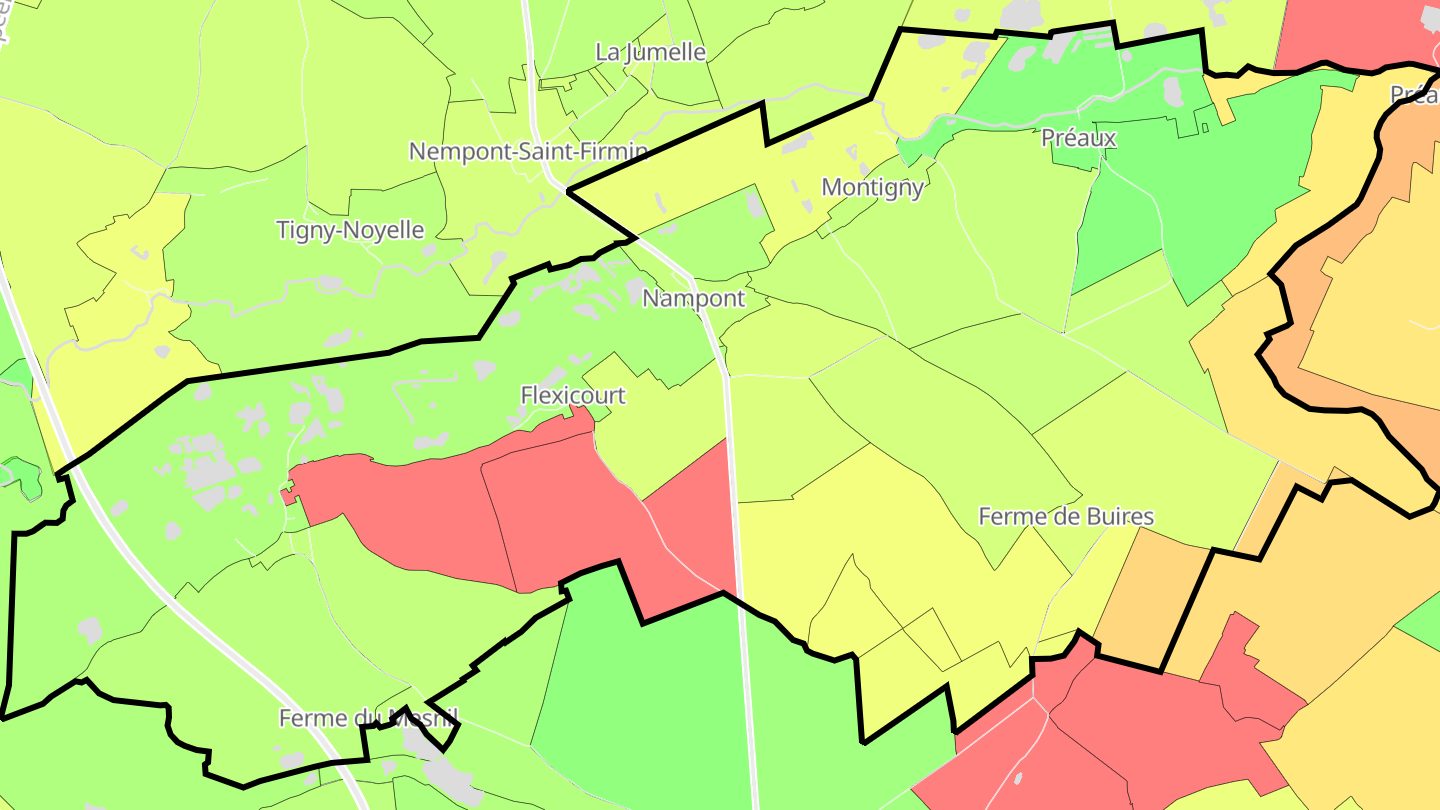 Carte des prix de l'immobilier Nampont