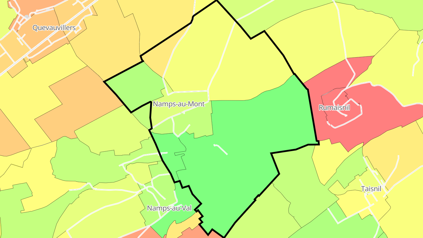 Carte des prix de l'immobilier Namps-au-Mont
