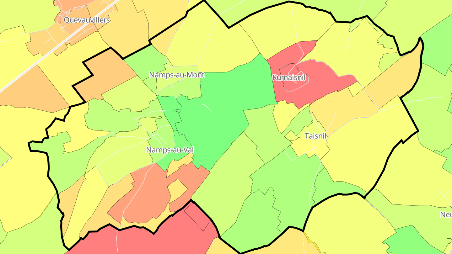 Carte des prix de l'immobilier Namps-Maisnil