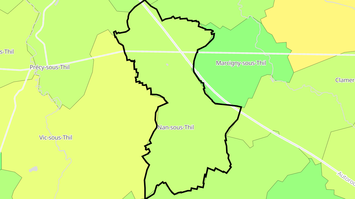 Carte des prix de l'immobilier Nan-sous-Thil