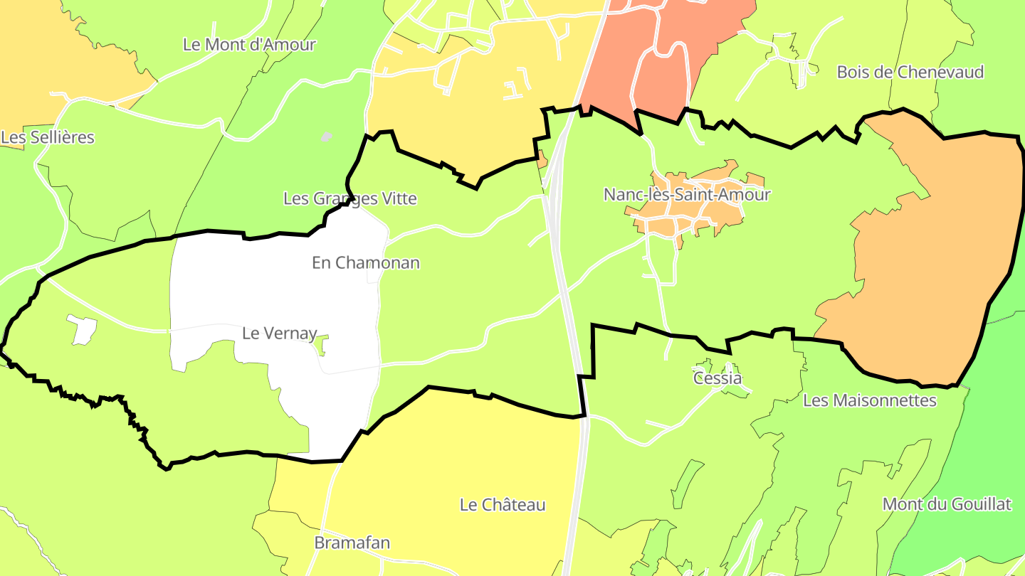 Carte des prix de l'immobilier Nanc-lès-Saint-Amour
