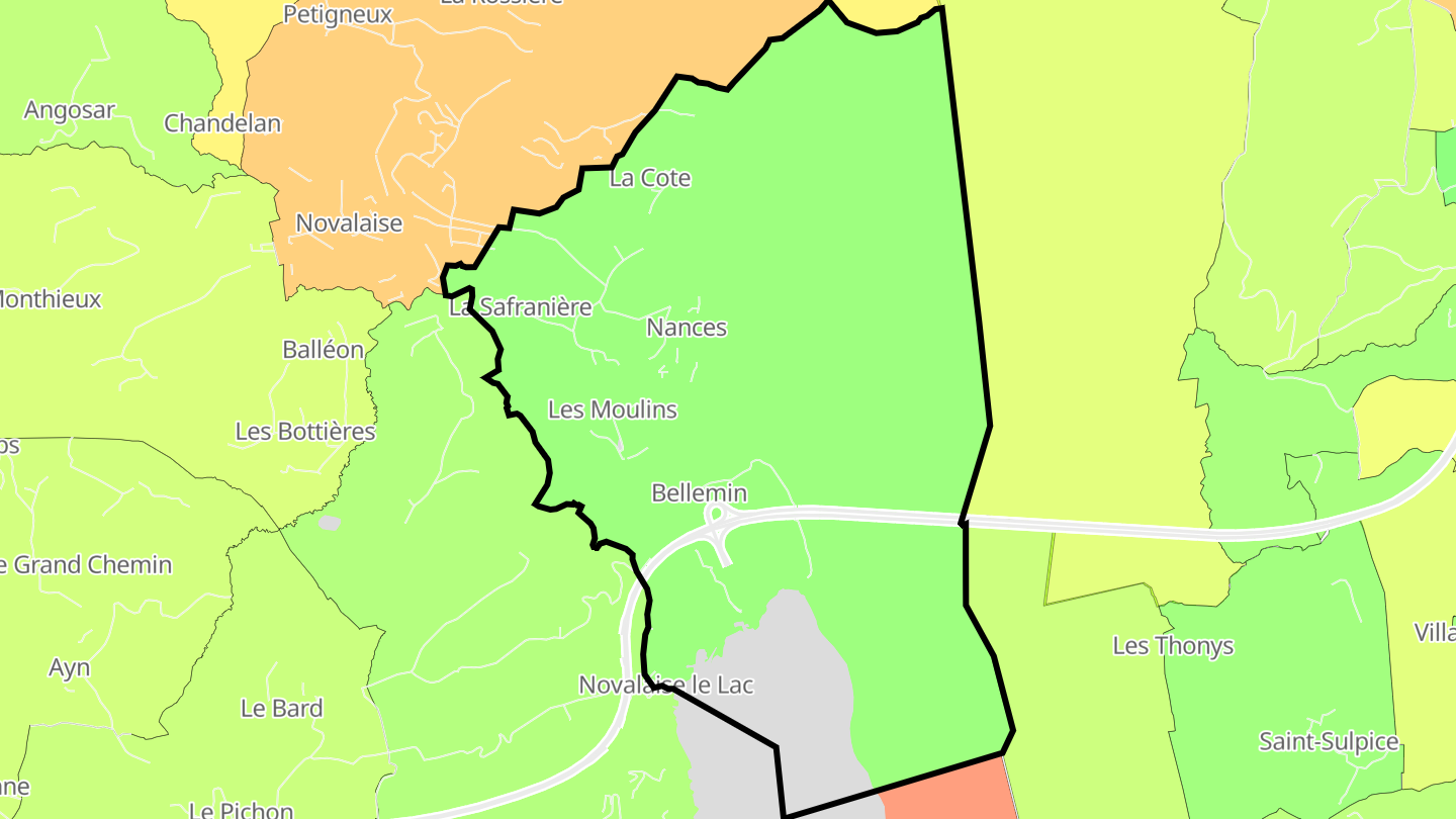 Carte des prix de l'immobilier Nances