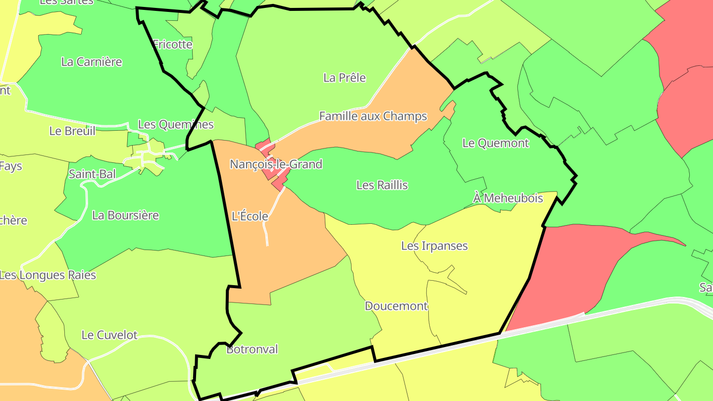 Carte des prix de l'immobilier Nançois-le-Grand