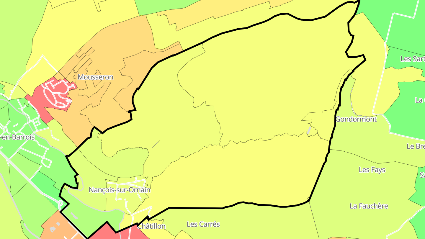 Carte des prix de l'immobilier Nançois-sur-Ornain